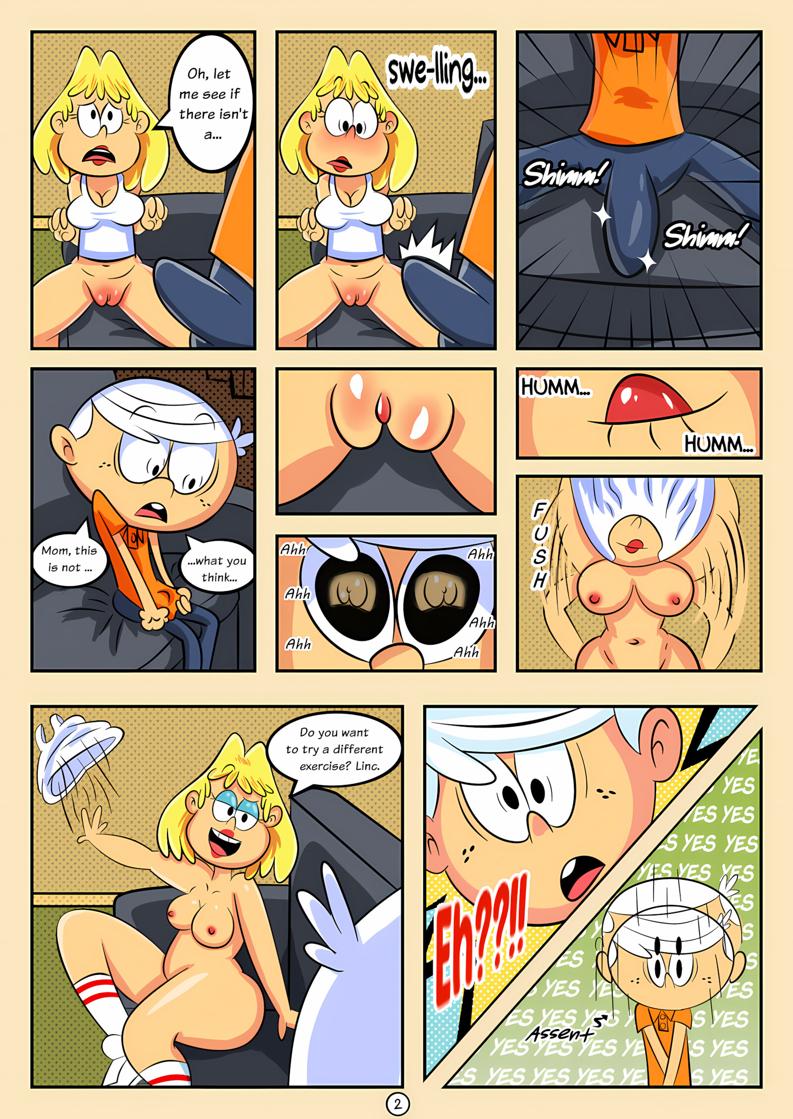 TLH- Rita and Lincoln’s Exercise [@LupDrawer21], TLH: Rita and Lincoln's Exercise, page 2 of 7