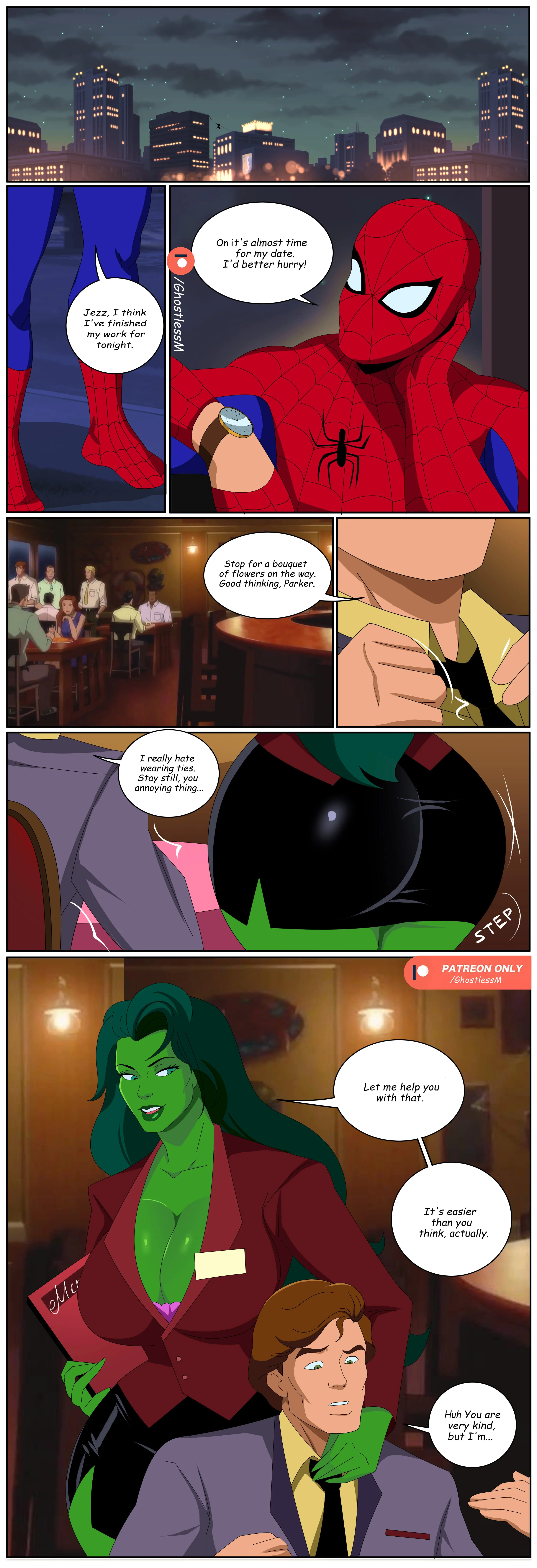 Hot Date (Spider-Man), Hot Date - Chapter 1 (Spider-Man , Savage She-Hulk) [GhostlessM], page 2 of 14