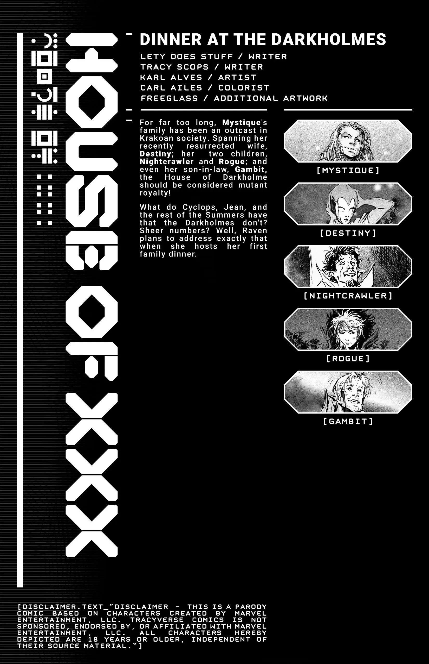 House Of XXX – Dinner At The Darkholmes (X-Men), 1 . House Of XXX - Dinner At The Darkholmes [Tracy Scops], page 2 of 13