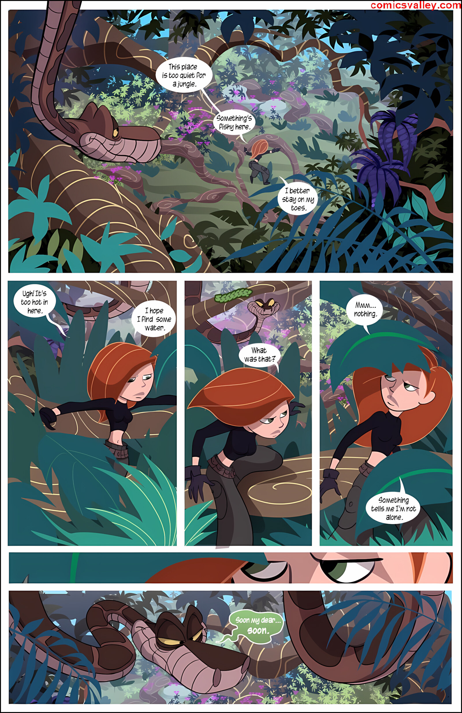 Kim Vs. Kaa [Tease Comix], Kim Vs Kaa 1 - To Coil a Spy, page 7 of 33