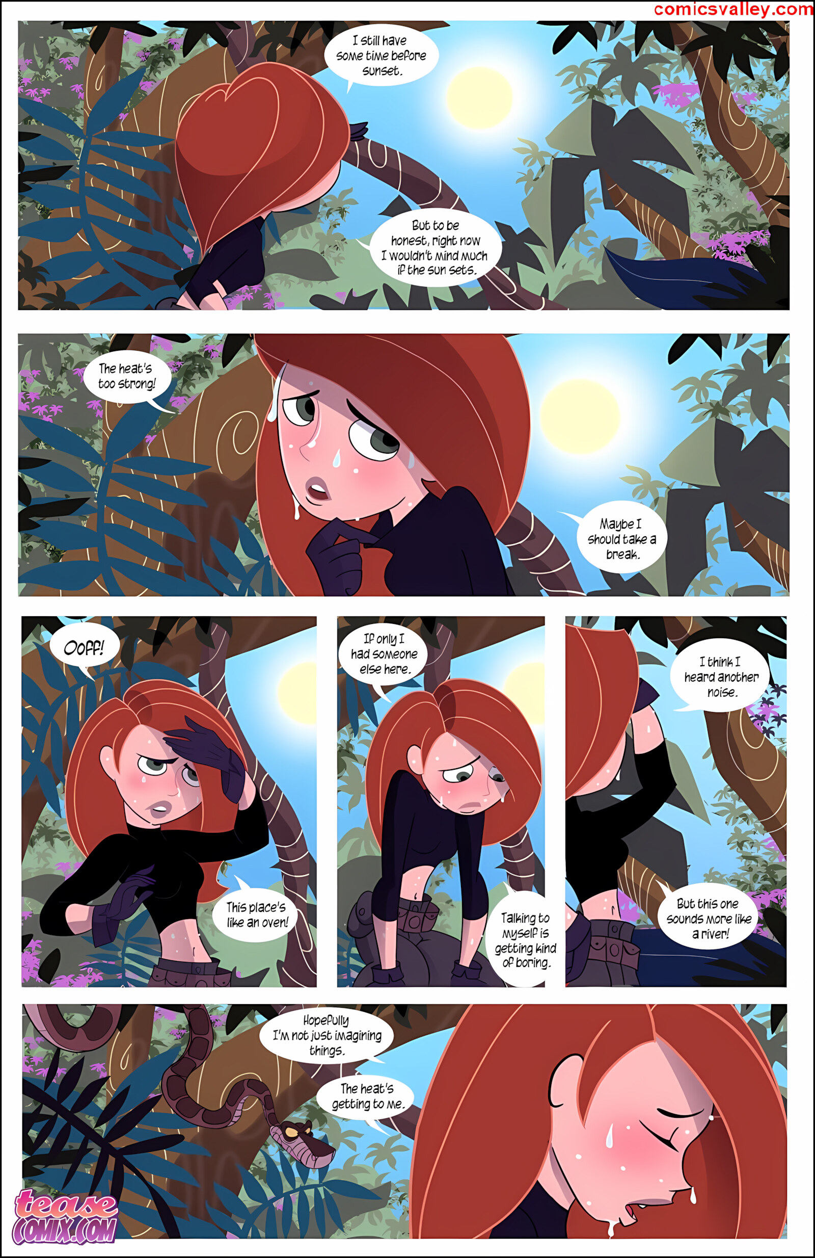 Kim Vs. Kaa [Tease Comix], Kim Vs Kaa 1 - To Coil a Spy, page 8 of 33